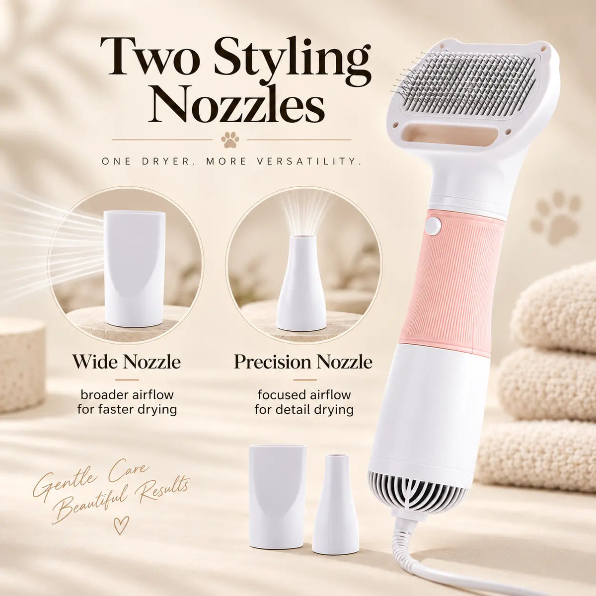 3-in-1 Pet Hair Dryer & Grooming Brush
