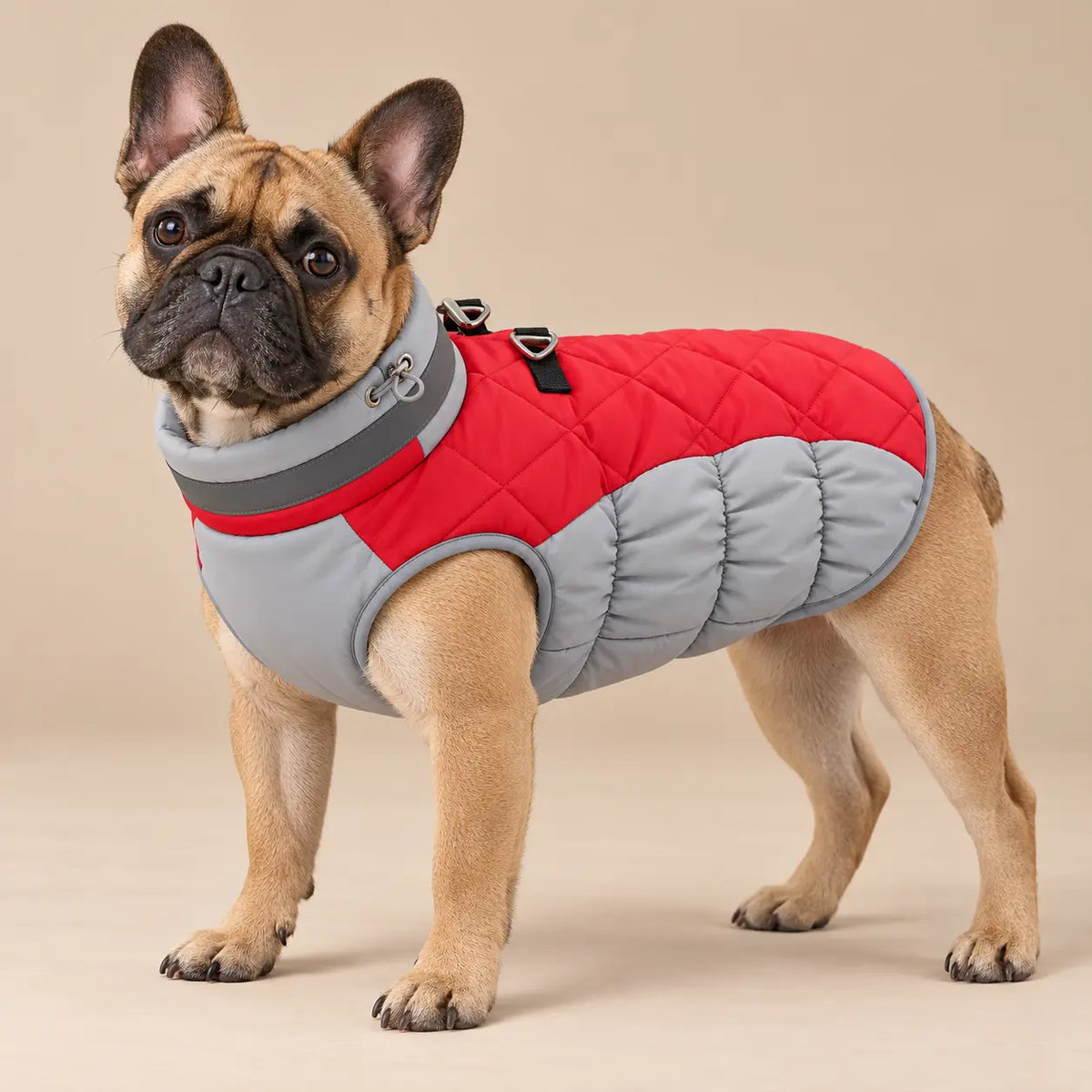 Quilted Dog Coat with Adjustable Collar