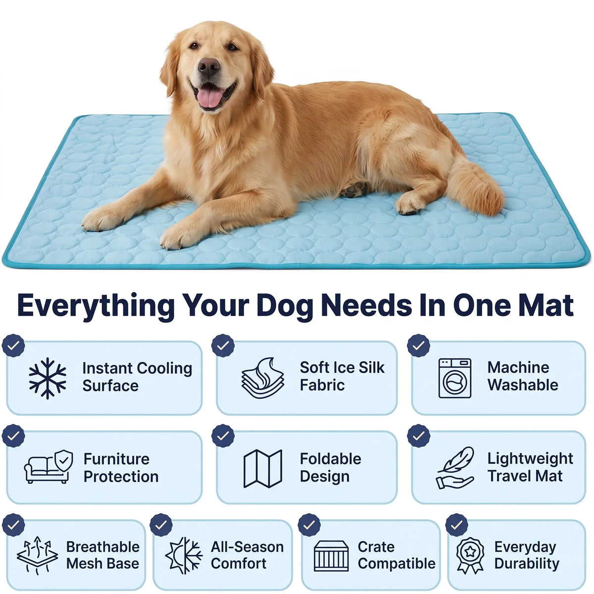 Pet Cooling Mat – Summer Ice Silk Pad