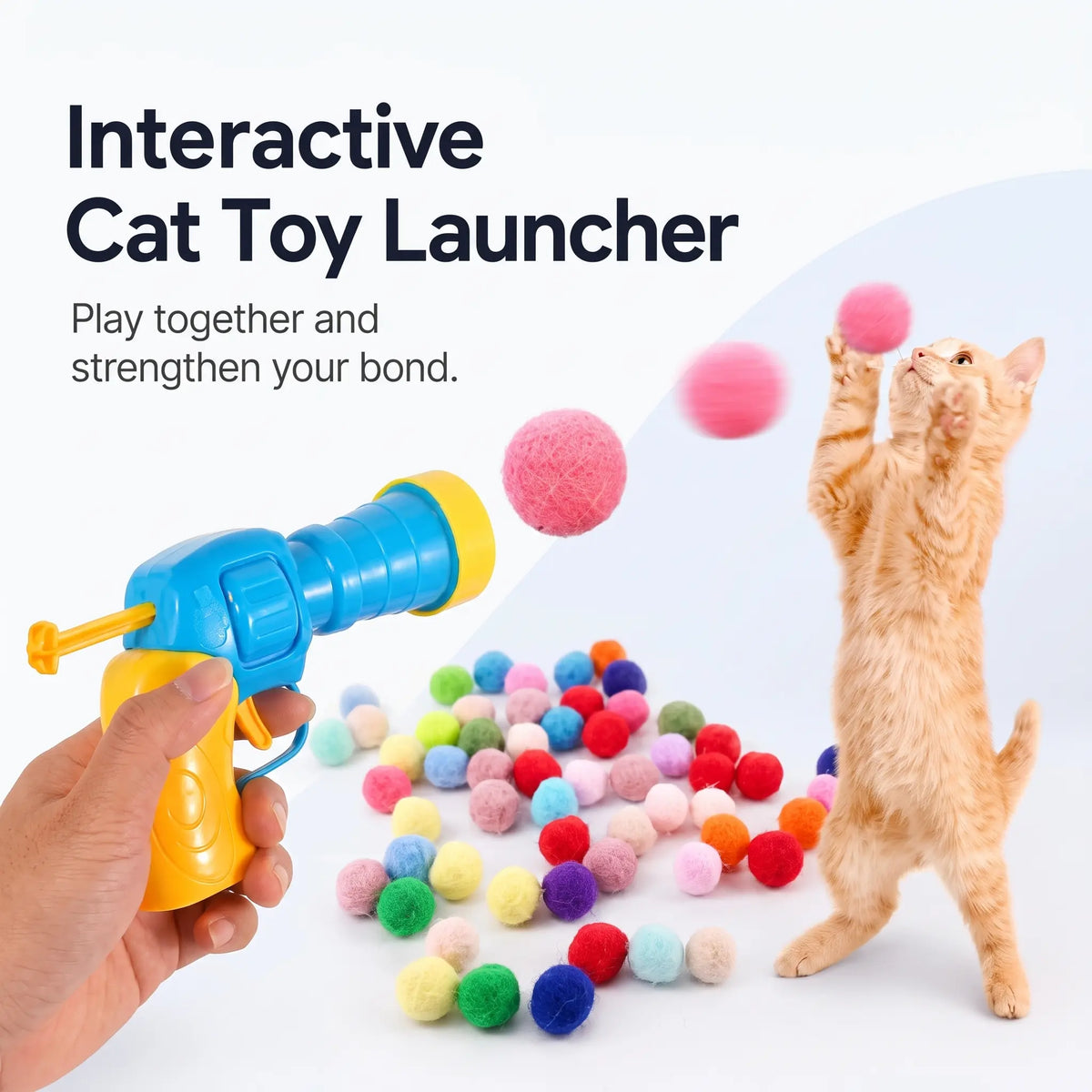 Interactive Plush Ball Launcher Pet Toy