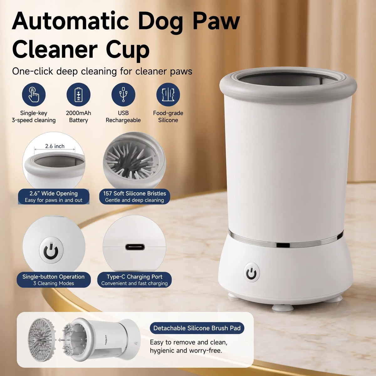 Electric Pet Paw Cleaner Cup