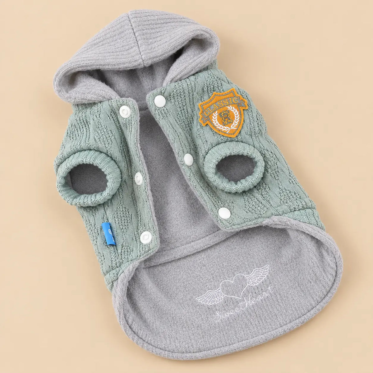 Hooded Cable Knit Winter Dog Sweater