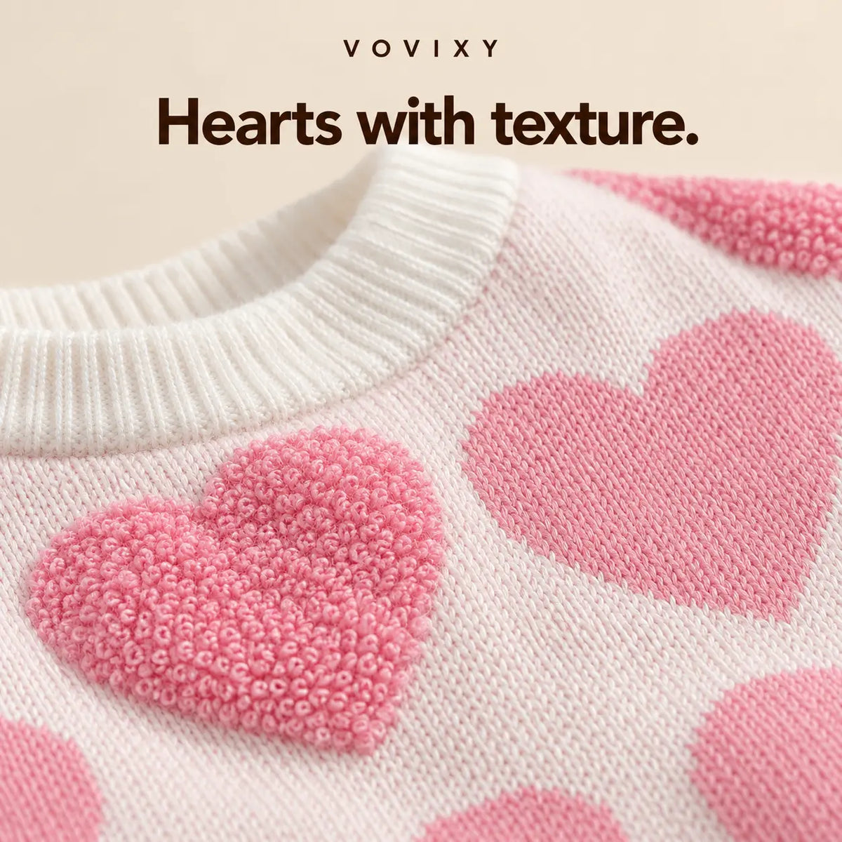 Pink Heart Knit Winter Dog Sweater