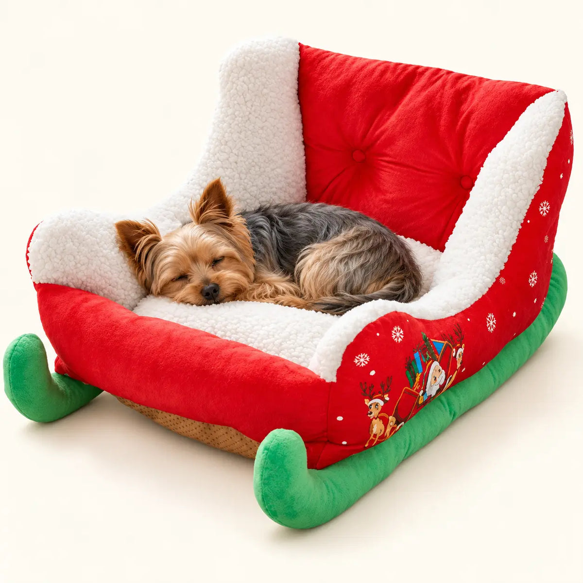 Plush Christmas Sleigh Pet Sofa Bed