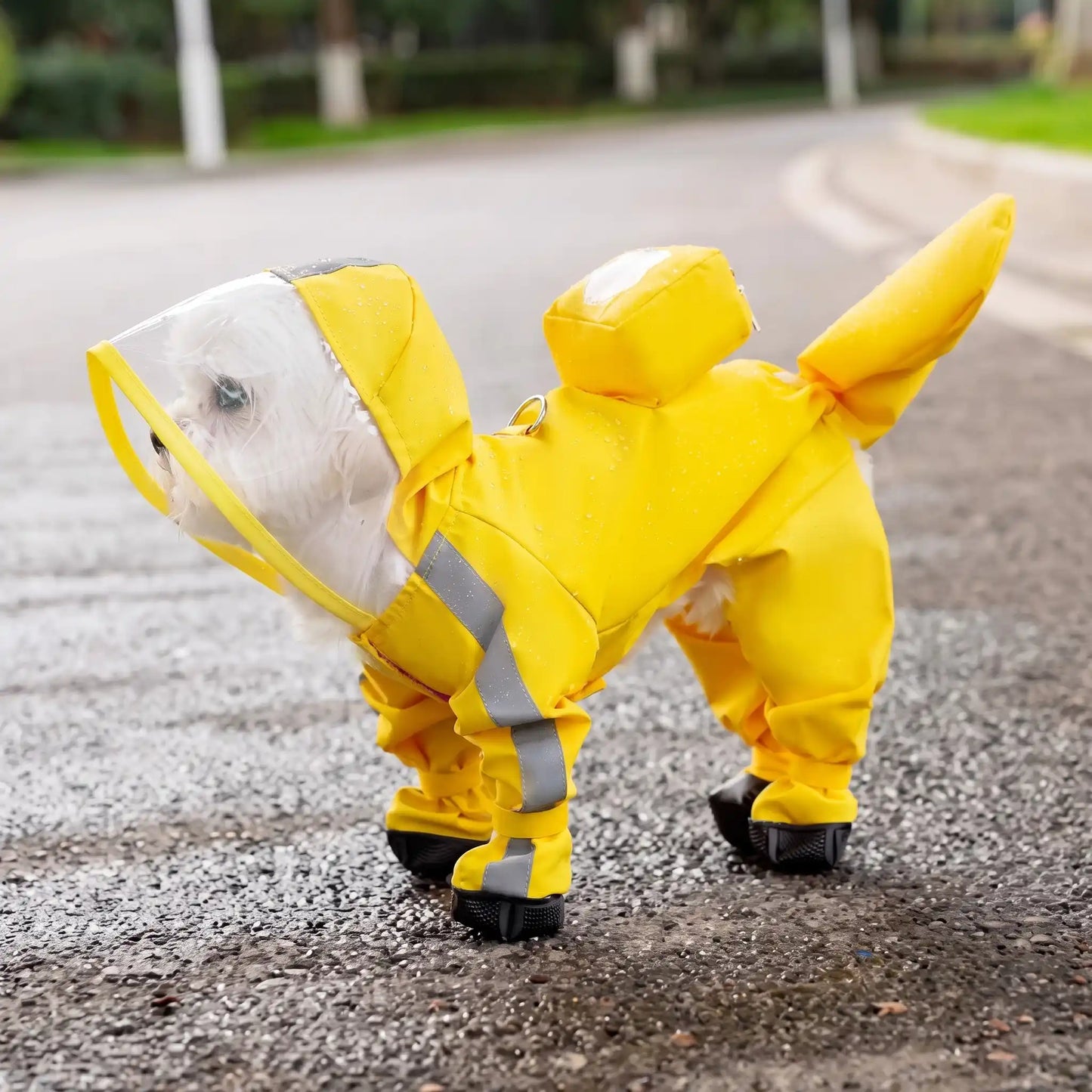 4-Leg Waterproof Dog Raincoat Full Body Rain Jacket for Dogs