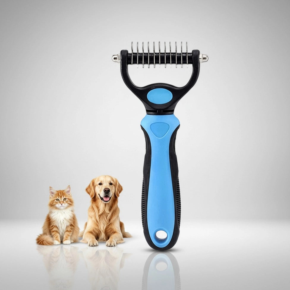 Double-Sided Dematting Rake for Dogs & Cats