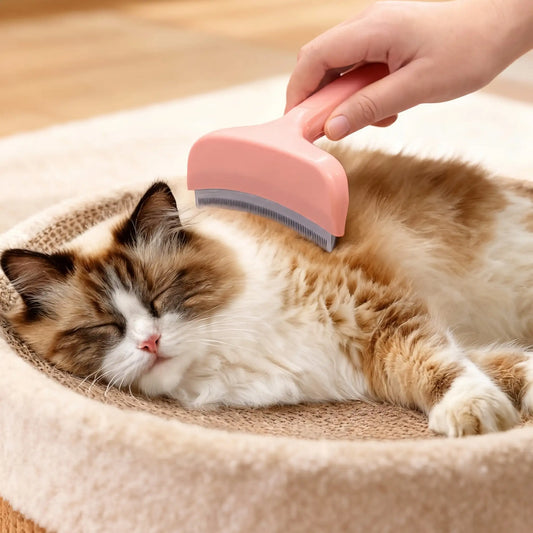 2-in-1 Cat Deshedding Brush - Fur Thinning & Grooming Comb