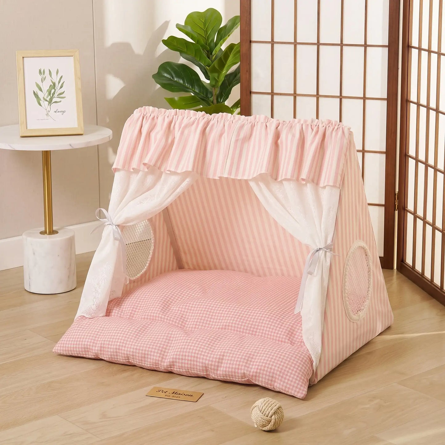 Plush Pet Cave Tent Bed