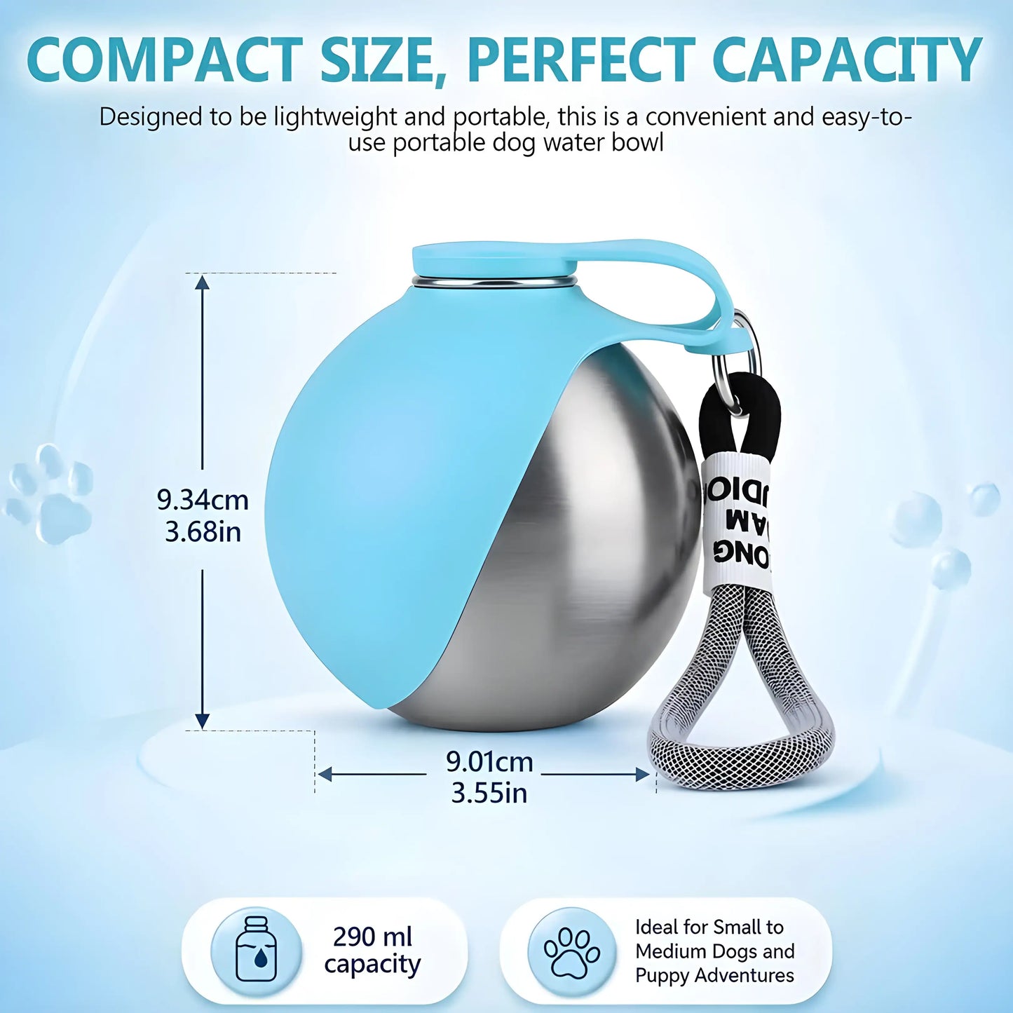 Portable Dog & Cat Water Bottle with Foldable Bowl
