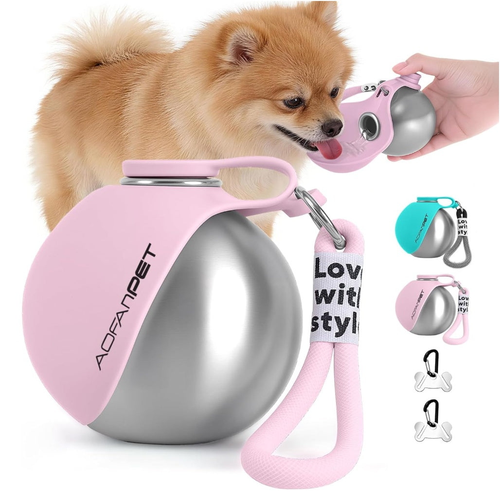 Portable Dog Water Bottle with Bowl