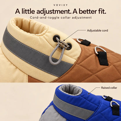 Quilted Dog Coat with Adjustable Collar