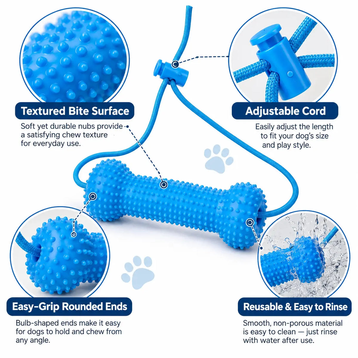 BoneGuard Dog Toothbrush Chew Stick with Adjustable Cord