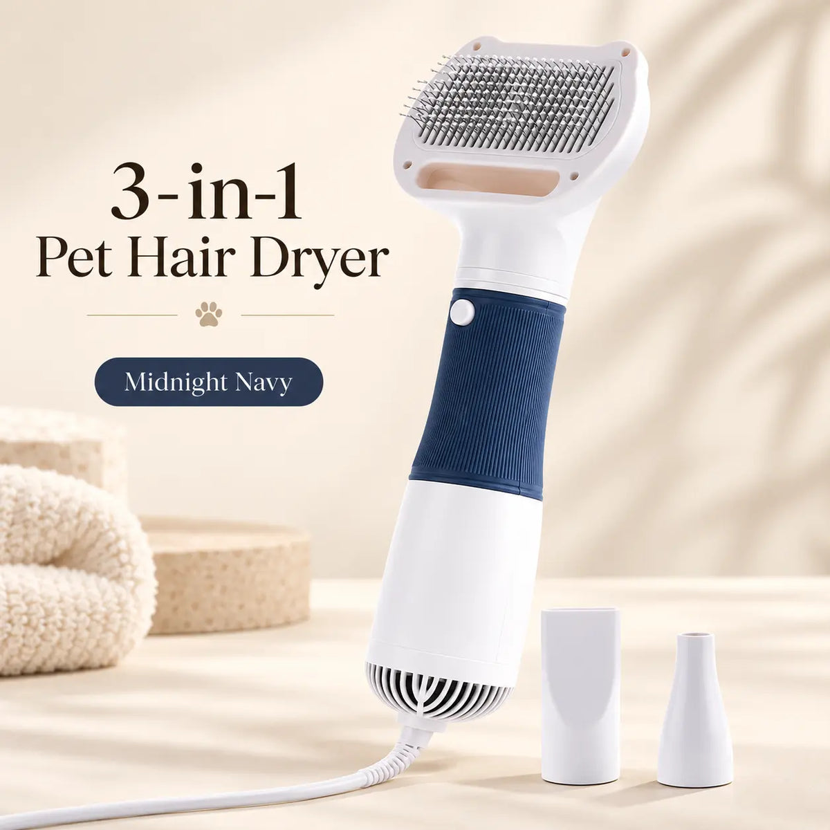 3-in-1 Pet Hair Dryer & Grooming Brush