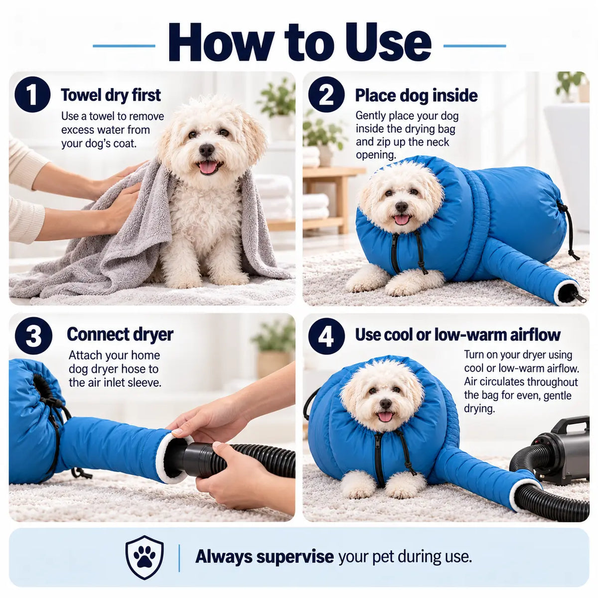 Dog Drying Bag – Quick-Dry Grooming Bag