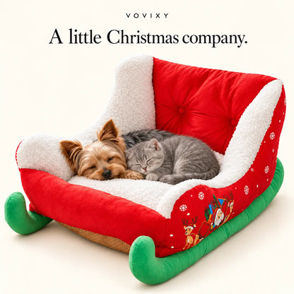 Plush Christmas Sleigh Pet Sofa Bed