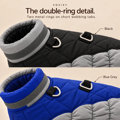 Quilted Dog Coat with Adjustable Collar