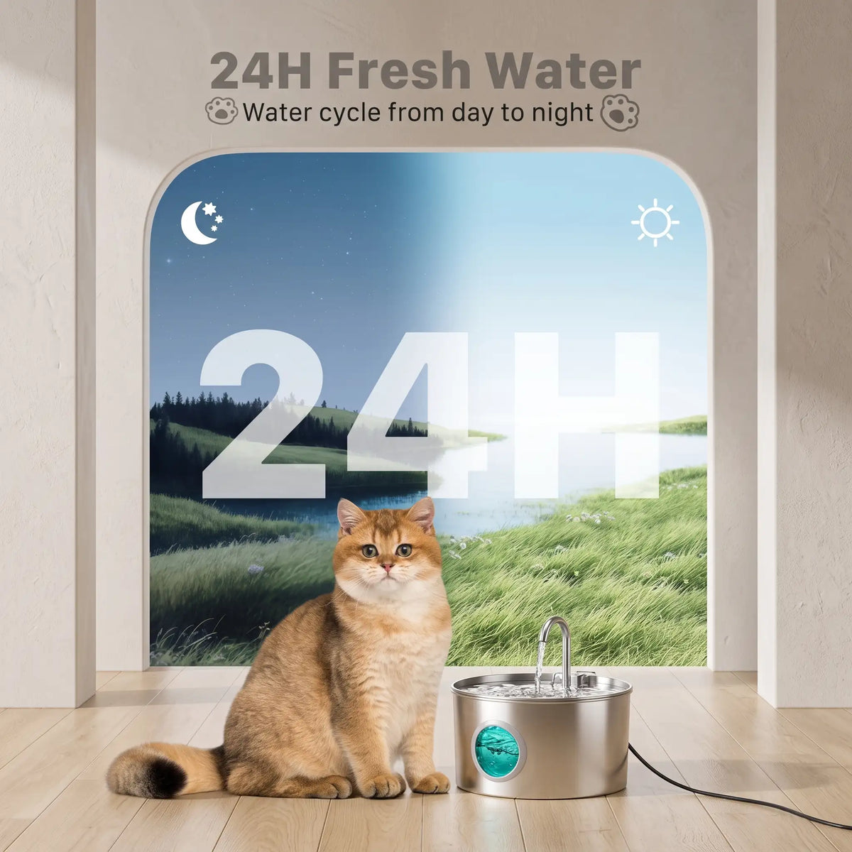 Auto-Filtering Pet Water Fountain