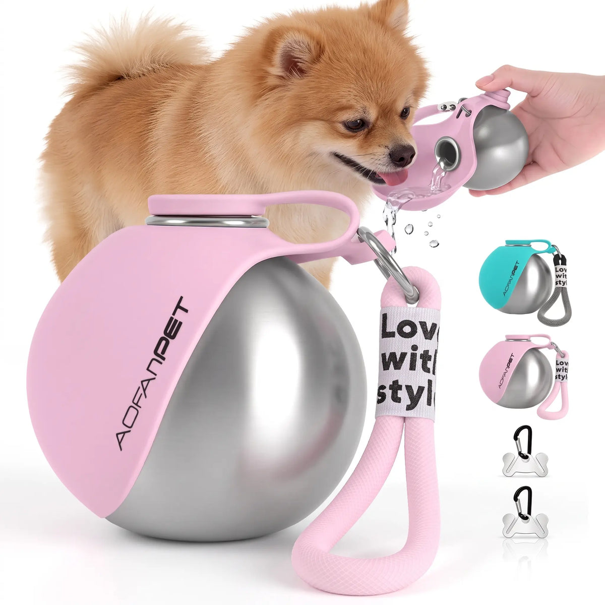 Portable Dog & Cat Water Bottle with Foldable Bowl