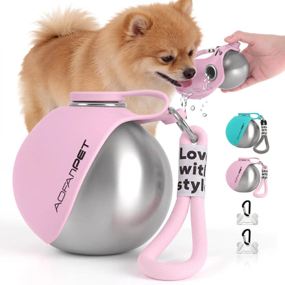 Portable Dog & Cat Water Bottle with Foldable Bowl