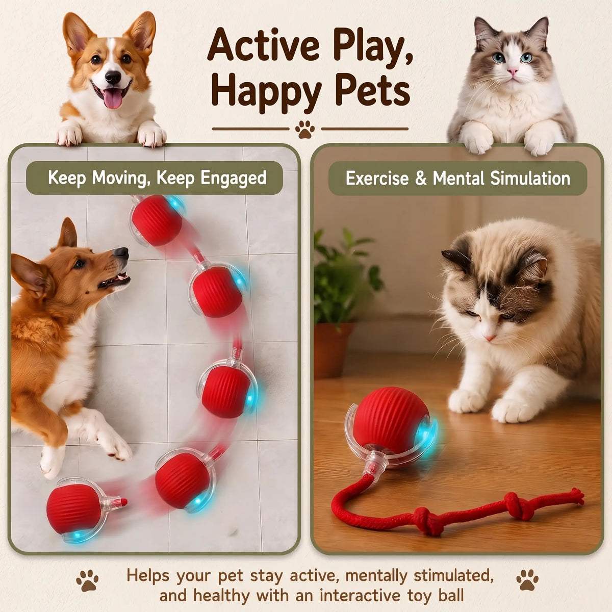 Interactive Smart Rolling Pet Ball