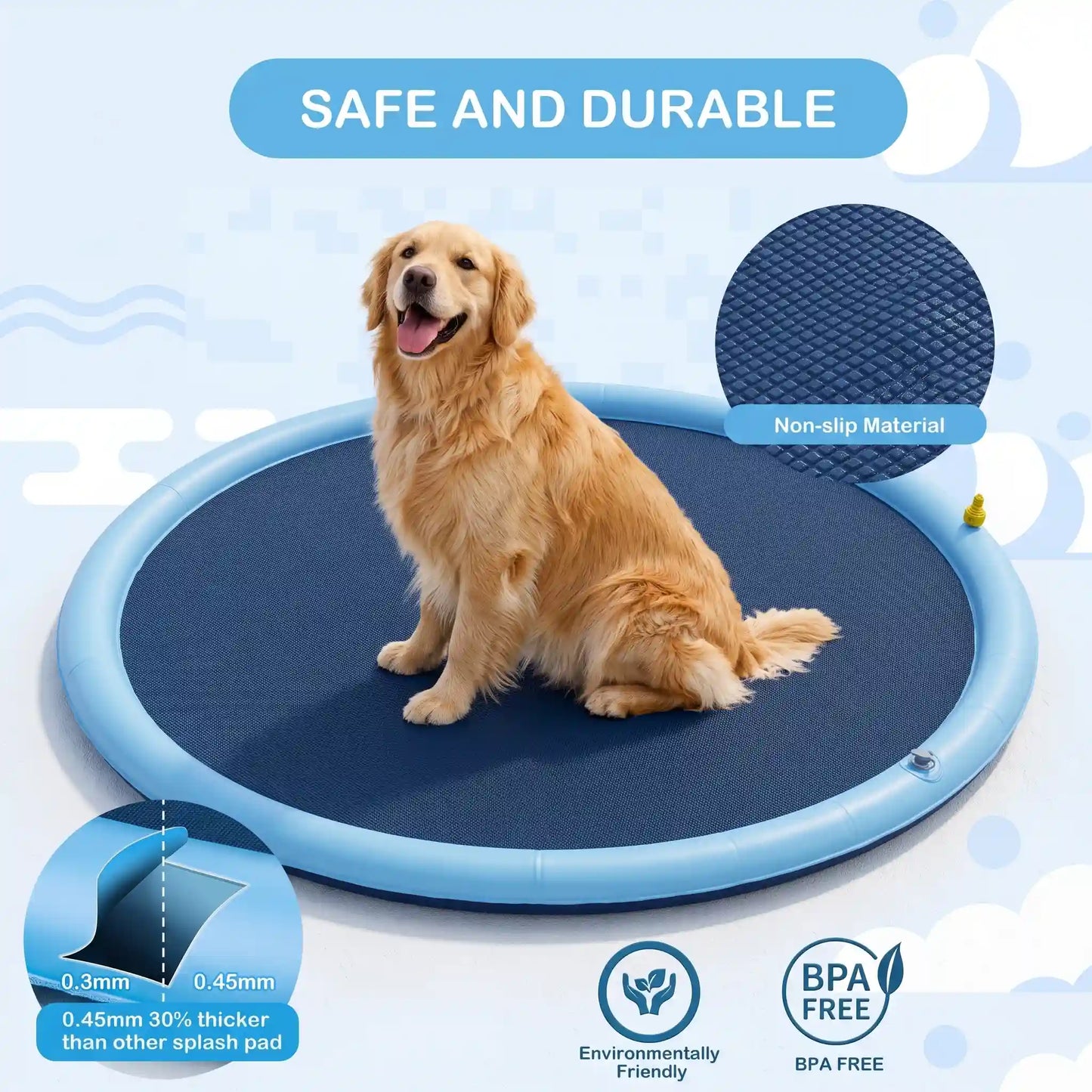 Dog Swimming Mat Anti-Slip Dog Pool Splash Pad