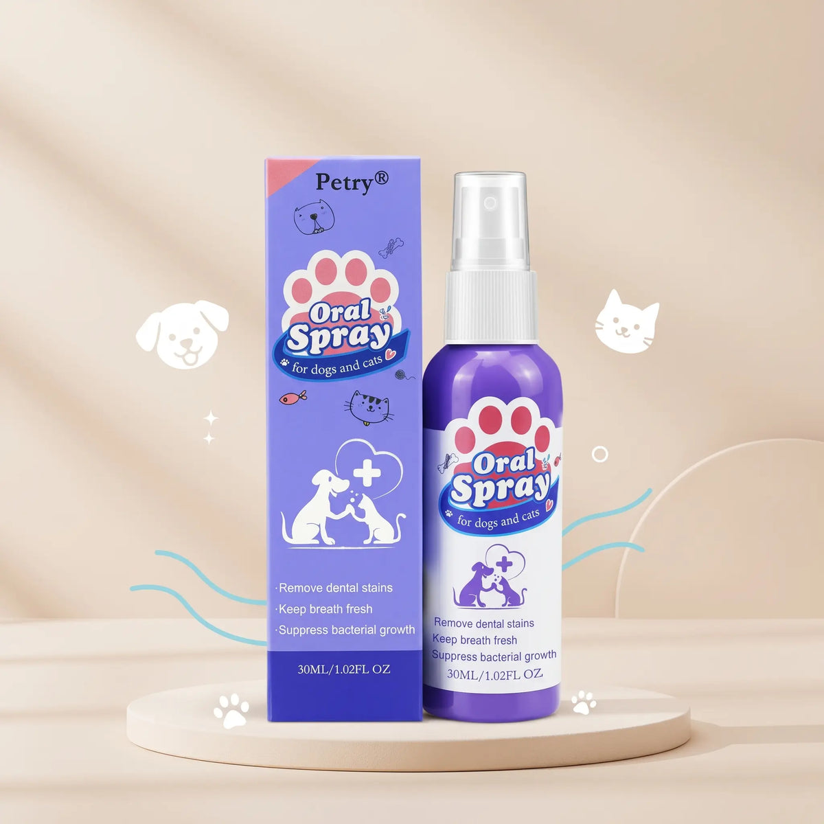 Petry Pet Oral Care Spray for Dogs & Cats