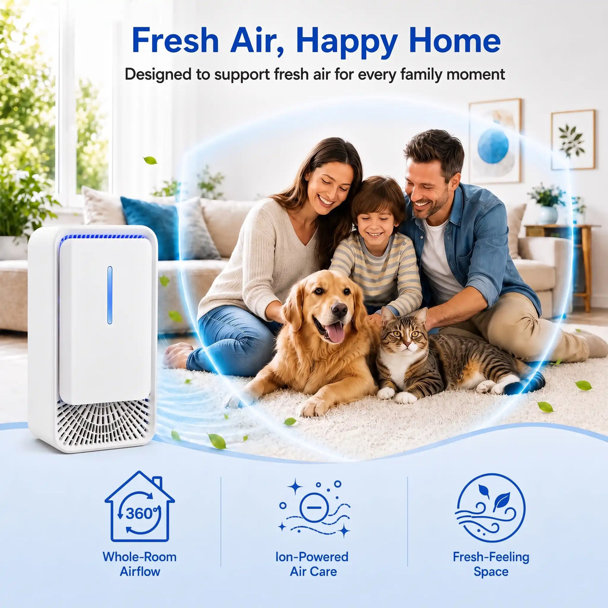 Negative Ion Air Purifier for Pets & Home