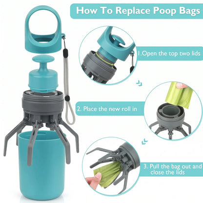 Portable Dog Poop Bag Dispenser with Waste Bags