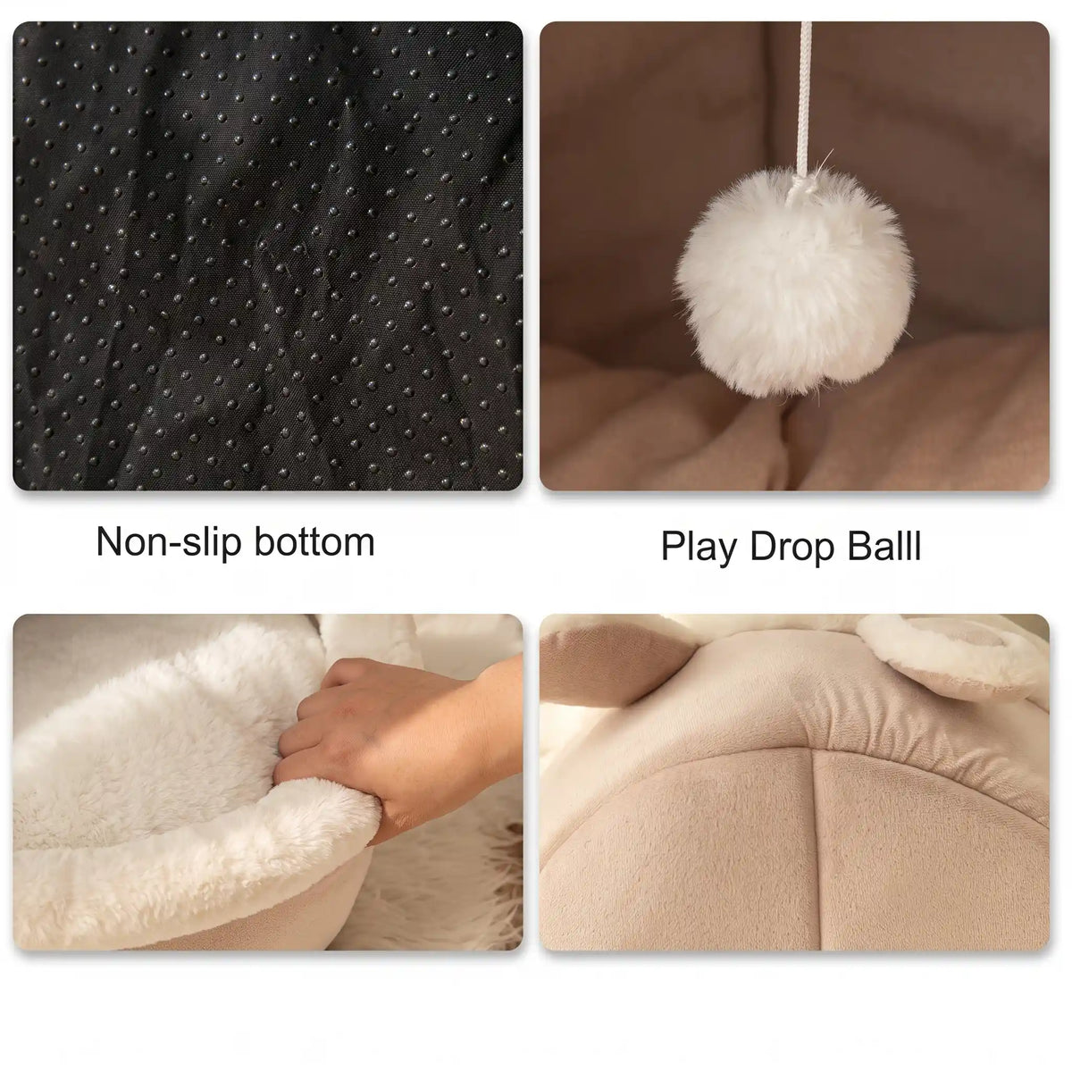 Semi-Enclosed Washable Plush Dog & Cat House