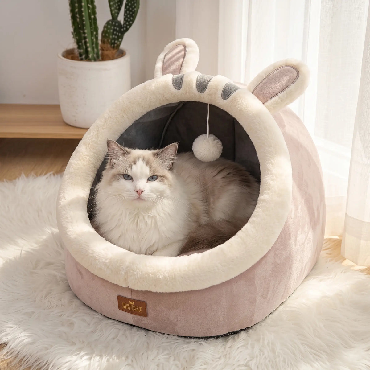 Semi-Enclosed Washable Plush Dog & Cat House