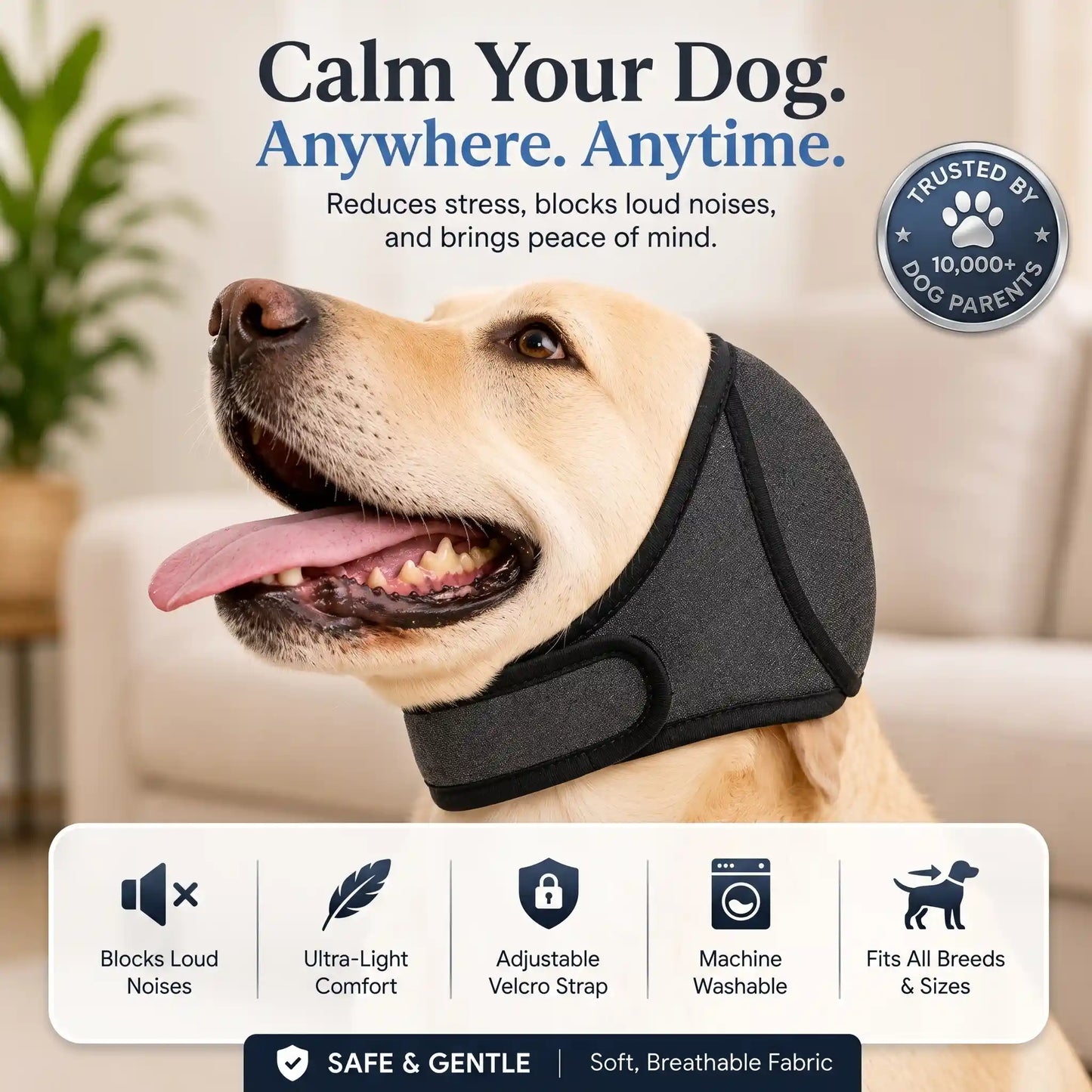 Dog Noise-Reducing Waterproof Earmuff Hood