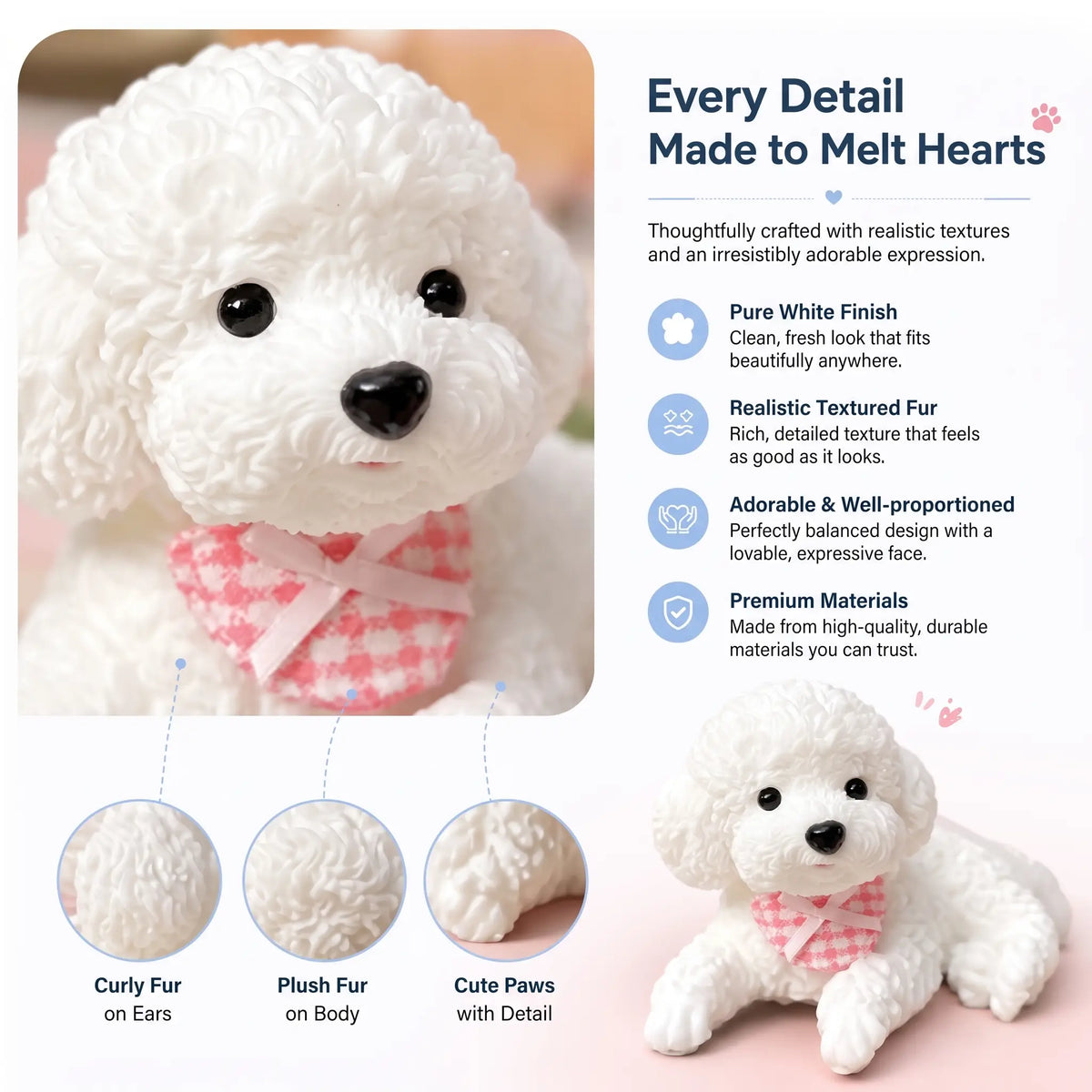 Realistic Bobblehead Dog Car Decor