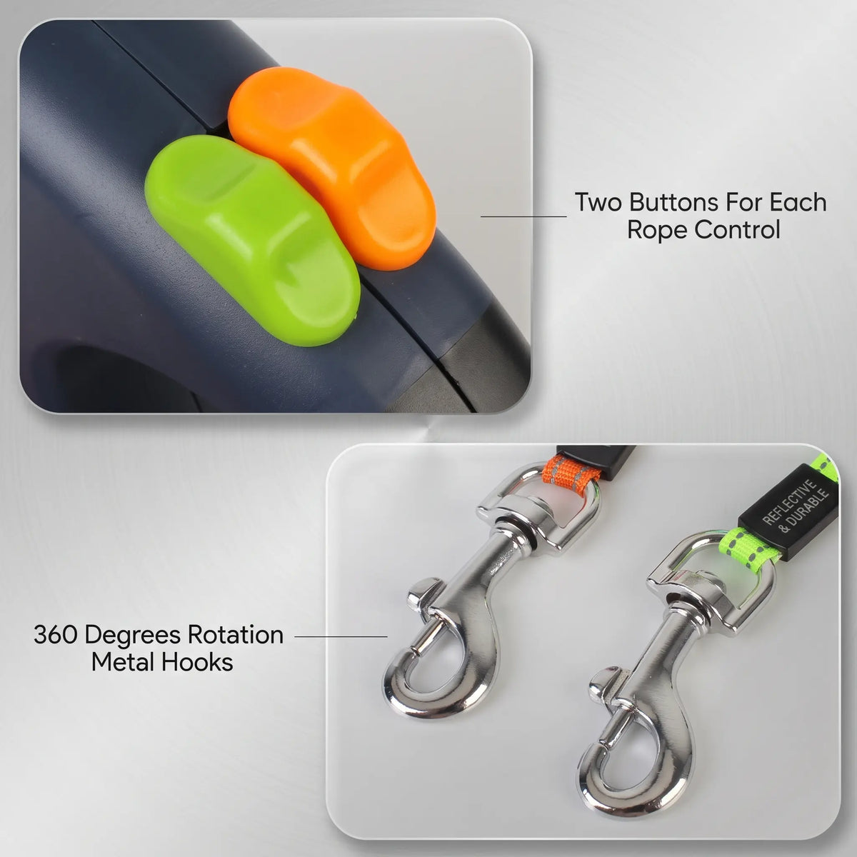 Dual Retractable Dog Leash with Light