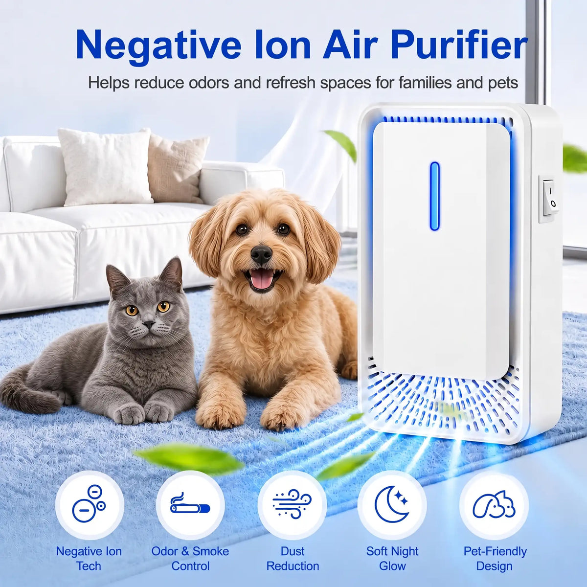 Negative Ion Air Purifier for Pets & Home