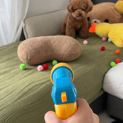 Interactive Plush Ball Launcher Pet Toy