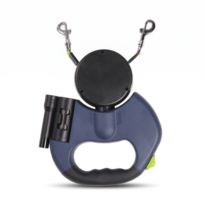 Dual Retractable Dog Leash with Light