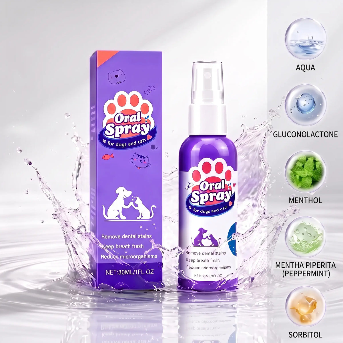 Petry Pet Oral Care Spray for Dogs & Cats