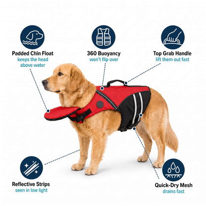 Dog Life Vest & Swimming Safety Jacket