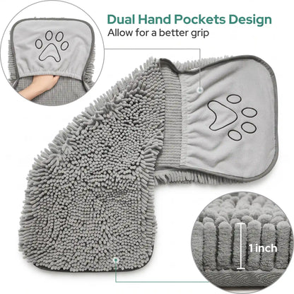 Pet Absorbent Bath Towel Glove