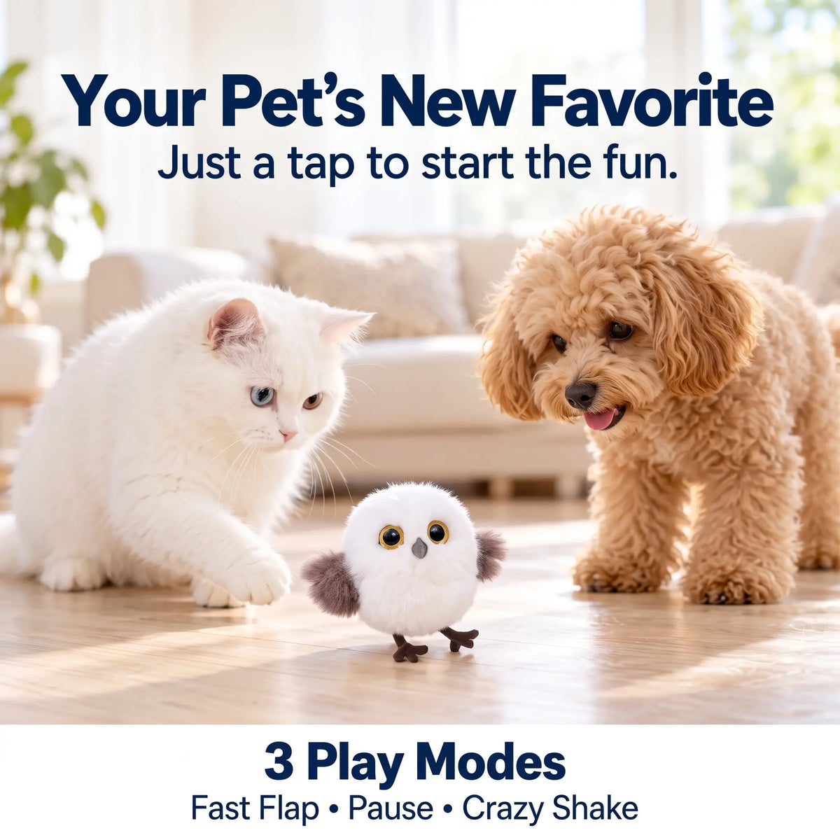 Interactive Flapping Wing Plush Pet Toy