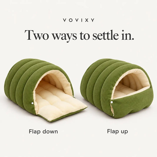 Washable Corduroy Pet Cave Bed