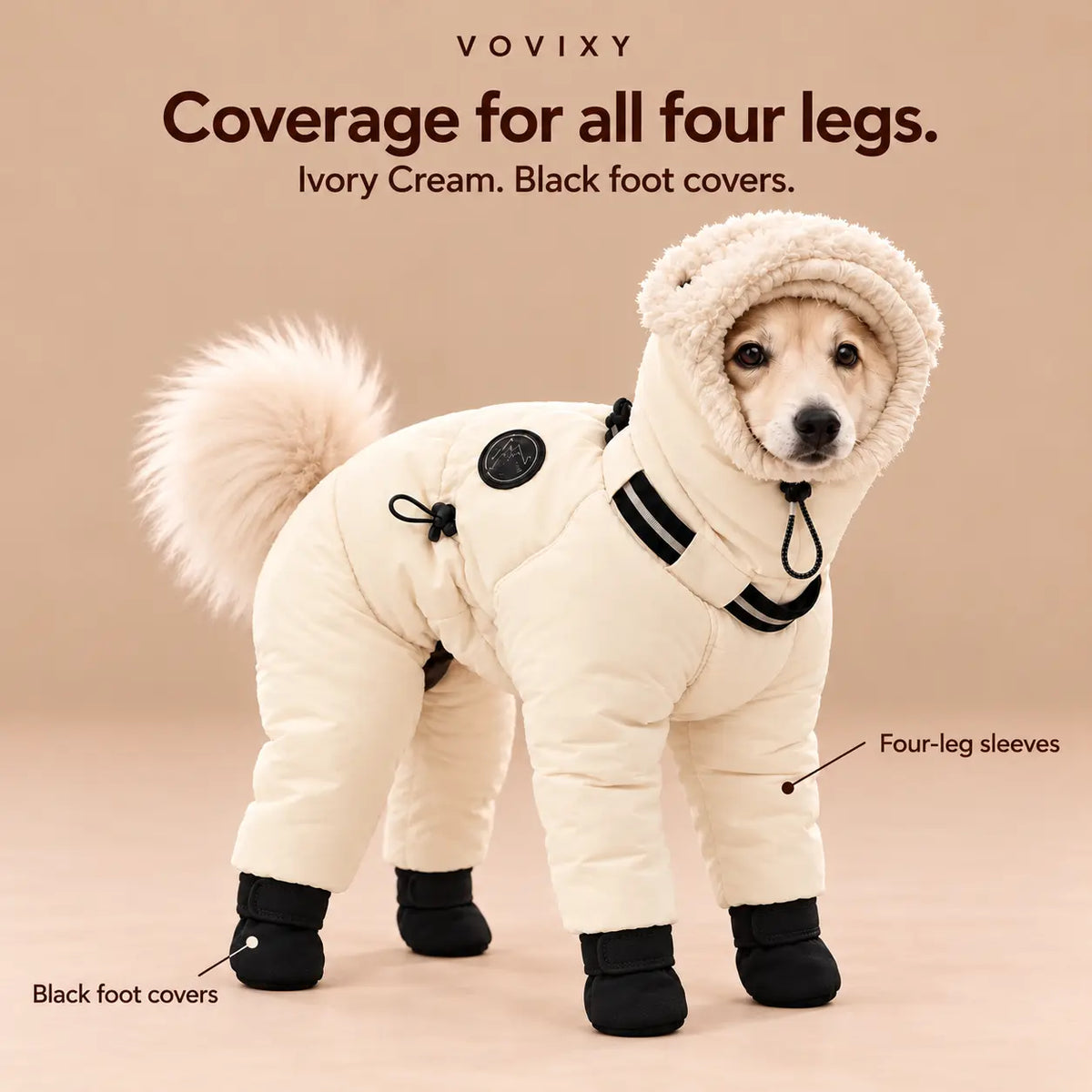Hooded Four-Leg Winter Dog Coat