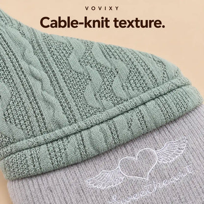 Hooded Cable Knit Winter Dog Sweater