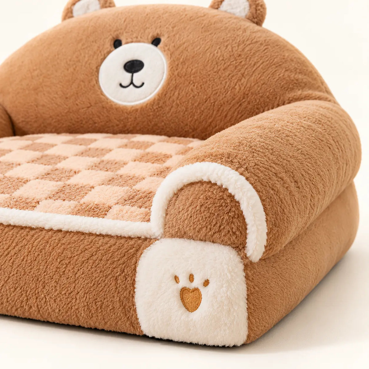 Brown Bear Plush Pet Sofa Bed
