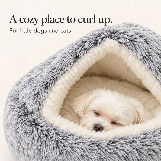 Hooded Calming Dog & Cat Bed