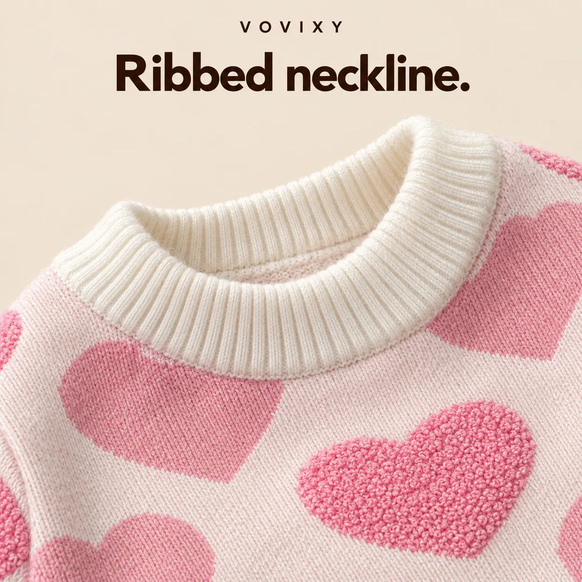 Pink Heart Knit Winter Dog Sweater