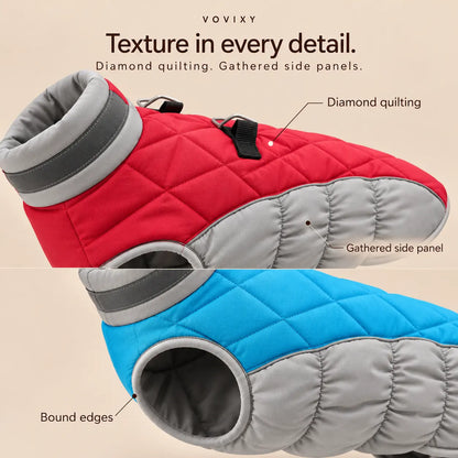 Quilted Dog Coat with Adjustable Collar