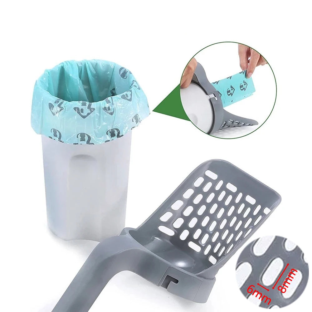 Cat Litter Scoop with Waste Bucket & Bag Rolls