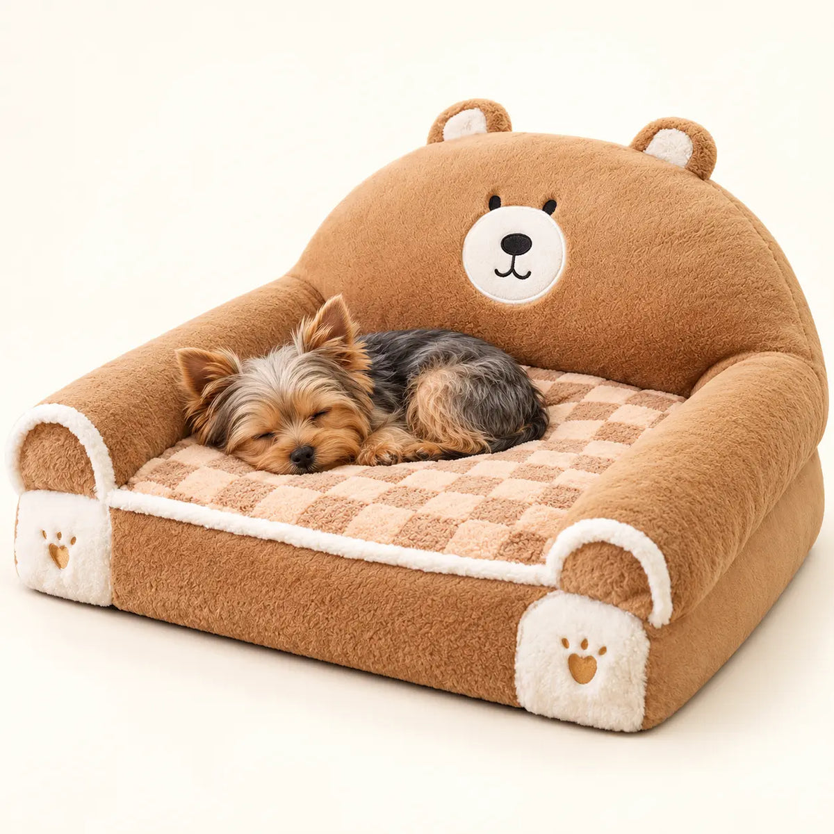 Brown Bear Plush Pet Sofa Bed