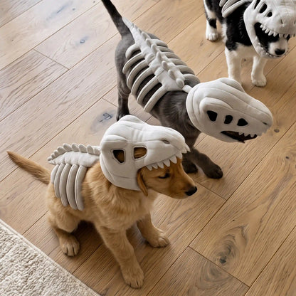 Dinosaur Skeleton Pet Costume — Headgear for Dogs & Cats